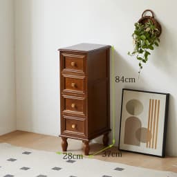 28cm Ultra-Thin Waterproof Sideboard Anti-Collision Drawer Cabinet with Brass Handles for Compact Living Room/Corner Storage