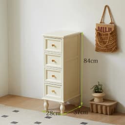 28cm Ultra-Thin Waterproof Sideboard Anti-Collision Drawer Cabinet with Brass Handles for Compact Living Room/Corner Storage
