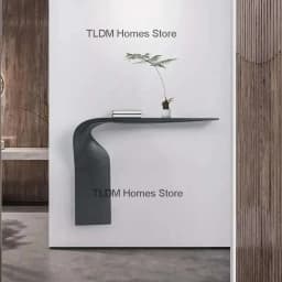 Simple Art Console Table Creative Entrance Furniture Console High-grade Special-shaped Solid Wood Wall Nordic Decorative Table E