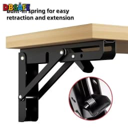 Heavy Duty 2PCS Triangle Folding Angle Shelf Bracket Stainless Steel Collapsible Shelf Bracket for Table Work Bench Wall Mounted