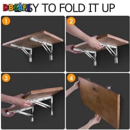 Heavy Duty 2PCS Triangle Folding Angle Shelf Bracket Stainless Steel Collapsible Shelf Bracket for Table Work Bench Wall Mounted