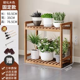 Modern Wooden Tiered Plant Stand with Wheels Multi-Level Flower Shelf for Balcony Space Saving Garden Display Rack Organizer