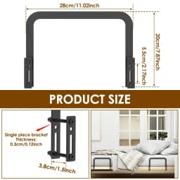 2/4Pcs Mattress Slide Stoppers Metal Non Slip Mattress Gripper Adjustable Mattress Retainer Bar Bracket for Home Metal Bed Frame
