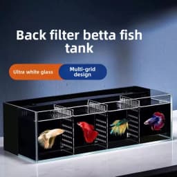 Multi-format Modular Partition Aquarium System Self-cleaning Glass Fish Tank Built-in Filter Small Ecological Water Change