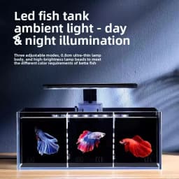 Multi-format Modular Partition Aquarium System Self-cleaning Glass Fish Tank Built-in Filter Small Ecological Water Change