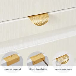 Leaf-shaped Modern Furniture Drawer Brass Handles Furniture Wardrobe Drawer Knob Brass Door Handles