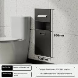Stainless steel niche toilet toilet embedded trash can tissue bathroom storage cabinet available