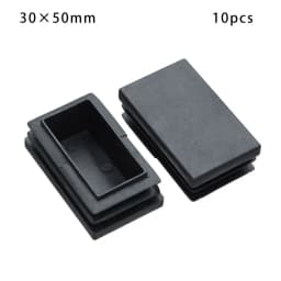 10Pcs Plastic Black Chair Feet Tube Cap Furniture Non-slip Foot Protective Pad Steel Rectangular Tube Plug Dust-Proof Foot Cover