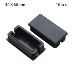 10Pcs Plastic Black Chair Feet Tube Cap Furniture Non-slip Foot Protective Pad Steel Rectangular Tube Plug Dust-Proof Foot Cover
