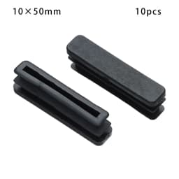 10Pcs Plastic Black Chair Feet Tube Cap Furniture Non-slip Foot Protective Pad Steel Rectangular Tube Plug Dust-Proof Foot Cover