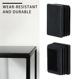 10Pcs Plastic Black Chair Feet Tube Cap Furniture Non-slip Foot Protective Pad Steel Rectangular Tube Plug Dust-Proof Foot Cover