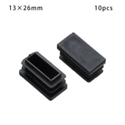 10Pcs Plastic Black Chair Feet Tube Cap Furniture Non-slip Foot Protective Pad Steel Rectangular Tube Plug Dust-Proof Foot Cover