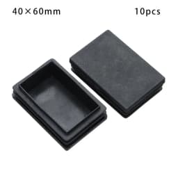 10Pcs Plastic Black Chair Feet Tube Cap Furniture Non-slip Foot Protective Pad Steel Rectangular Tube Plug Dust-Proof Foot Cover