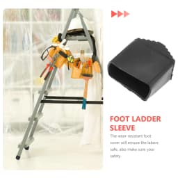 2pcs Anti Slip Ladder Feet Rubber Covers Non Skid Pads Furniture Legs Stairs Accessories Foot Caps Black Color