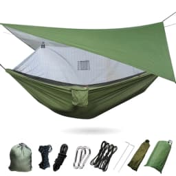 Easy Set Up Mosquito Net Hammock Double Hamak 290*140cm With Wind Rope Nails Hamac Hamaca Portable For Camping Travel Yard
