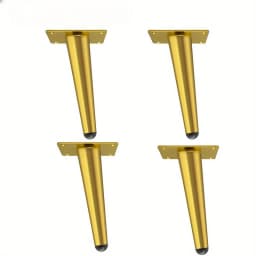 4pcs Furniture Legs Oblique Conical Metal Legs Matte Mid-Century Style Furniture Feet for Sofa Cabinet Table Chair Cupboard DIY