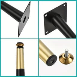 4pcs Furniture Legs Oblique Conical Metal Legs Matte Mid-Century Style Furniture Feet for Sofa Cabinet Table Chair Cupboard DIY