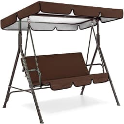 2-Piece Terrace Swing Chair Top Rain Cover Rain Pleated Park Rain Cover Outdoor Dust Cover Waterproof Swing Seat 142x120x18cm