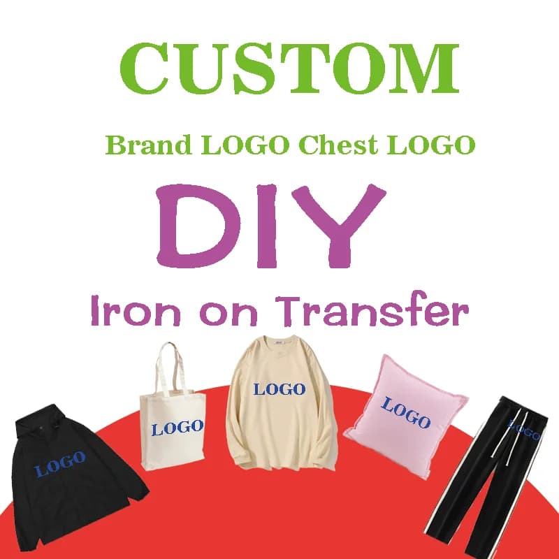 Custom Brand Logo Heat Transfer Printing Iron On Picture for Clothes DTF Transfers Ready to Press for Clothes Applique Diy Iron