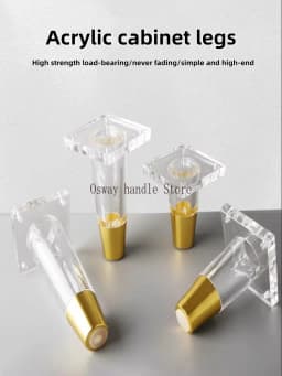 4PCS/Set Acrylic Transparent Furniture Legs Replacement Sofa Feet Desk Chair Dresser Cabinet Replacement Feet Cabinet DIY Legs