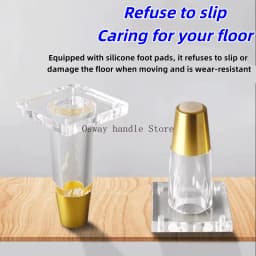 4PCS/Set Acrylic Transparent Furniture Legs Replacement Sofa Feet Desk Chair Dresser Cabinet Replacement Feet Cabinet DIY Legs