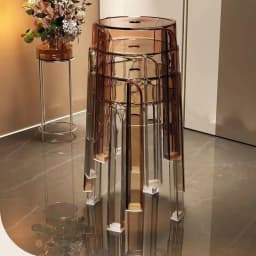 Transparent Household Thickening Stool Portable And Durable Multifunctional Round Stool with Extended Stool Legs