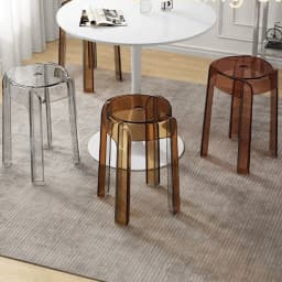 Transparent Household Thickening Stool Portable And Durable Multifunctional Round Stool with Extended Stool Legs
