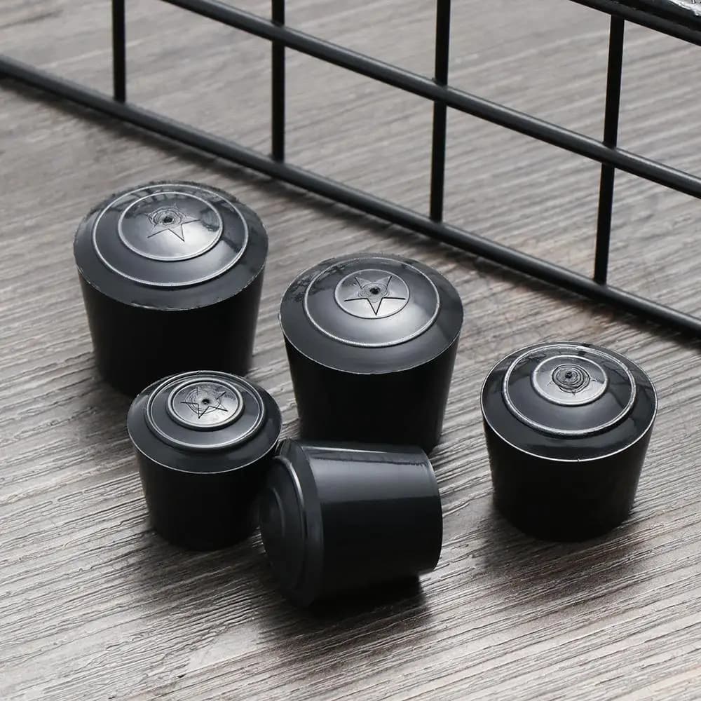 10pcs Black Round Table Chair Foot Cover PVC Rubber Furniture Leg Caps Foot Cover Environmental Protection
