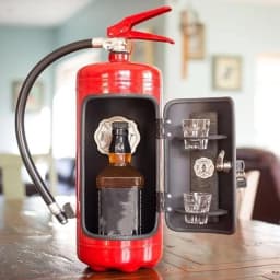 Creative Portable Liquor Cabinet Metal Red/Black Bottle Holder Fire Extinguisher Storage System Bar
