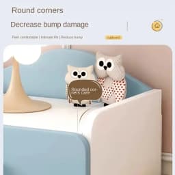 Modern Nightstand with Double Drawers Cute Kid's Bedside Table Multi-Functional White Cabinet for Girls' Bedrooms
