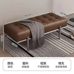 Entrance Porch Soft Shoe Bench Living Room Sofa Bench Bedroom Bed End Bench Metal Frame Integrated Benchs Minimalist Furniture