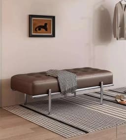 Entrance Porch Soft Shoe Bench Living Room Sofa Bench Bedroom Bed End Bench Metal Frame Integrated Benchs Minimalist Furniture