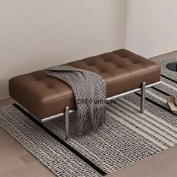Entrance Porch Soft Shoe Bench Living Room Sofa Bench Bedroom Bed End Bench Metal Frame Integrated Benchs Minimalist Furniture