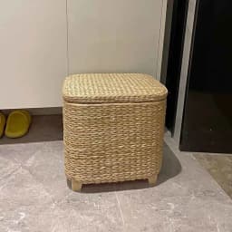 Handmade Straw Woven Stool, Porch Shoe Changing Stool, Living Room Sofa Footstool, Creative Storage Stool, Modern Furniture Seat