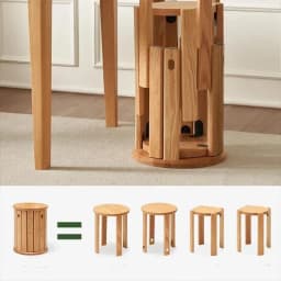 Solid Wood Dining Chair Stackable Home Eating Middle and Ancient Jenga Modern Furniture Comedor 4 Sillas Modern Dining Table