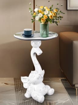 Home Decor Elephant Statue Side Tables Living Room Round Tea Table Bedroom Bedside Table Creative Animal Sculpture Coffee Tables