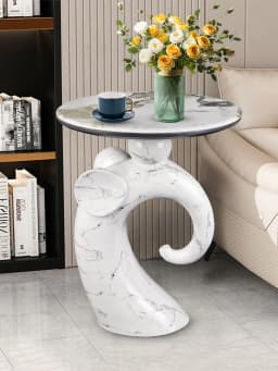 Home Decor Elephant Statue Side Tables Living Room Round Tea Table Bedroom Bedside Table Creative Animal Sculpture Coffee Tables