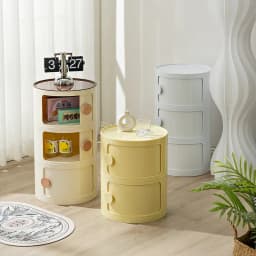 Nordic Bedside Table Round Home Simple Creative Bedroom Storage Cabinet Internet Celebrity Plastic Cartoon Ins Small Cabinets