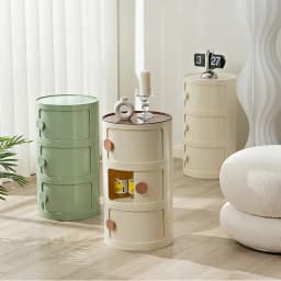 Nordic Bedside Table Round Home Simple Creative Bedroom Storage Cabinet Internet Celebrity Plastic Cartoon Ins Small Cabinets