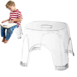 Clear Shower Foot Stool Non-slip Waterproof Transparent Stool Clear Stool for Bathroom Bedside Small Shower Spaces Corner Bench