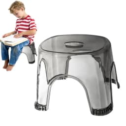 Clear Shower Foot Stool Non-slip Waterproof Transparent Stool Clear Stool for Bathroom Bedside Small Shower Spaces Corner Bench