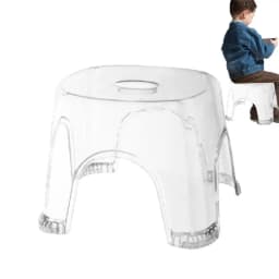 Clear Shower Foot Stool Non-slip Waterproof Transparent Stool Clear Stool for Bathroom Bedside Small Shower Spaces Corner Bench