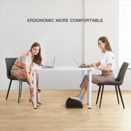 A95G 1 Piece Foot Rest Under The Work Desk, Black Double-Layer Adjustable Footstool Memory Foam Suitable For Office