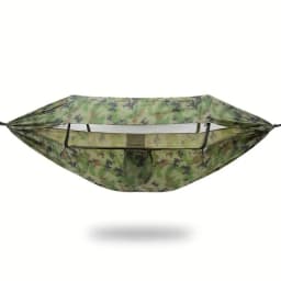 Double Hammock Outdoor Anti-Rollover with Mosquito Net Portable Nylon Camping Swing Bed & Sun Shelter for Backyard/Beach/Travel