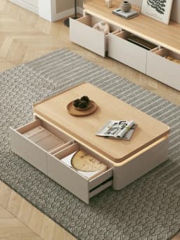 Customized Coffee Table Living Room Household Small Apartment Tea Table Minimalist Log Wind Coffee Table TV Cabinet