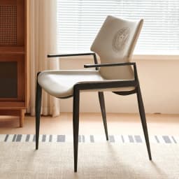 Italian Light Luxury Dining Chair Home Iron Backrest Stool Saddle Leather Armchair Hotel Negotiation Chair Restaurant Chair