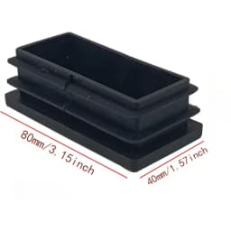 10 pcs Rectangle Plastic Hole Plugs Inserts Pipe Caps and Plugs, Black Rectangular Tube Plug End Caps for Metal Tubing