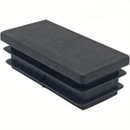 10 pcs Rectangle Plastic Hole Plugs Inserts Pipe Caps and Plugs, Black Rectangular Tube Plug End Caps for Metal Tubing