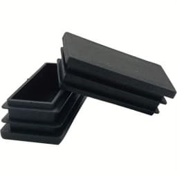 10 pcs Rectangle Plastic Hole Plugs Inserts Pipe Caps and Plugs, Black Rectangular Tube Plug End Caps for Metal Tubing