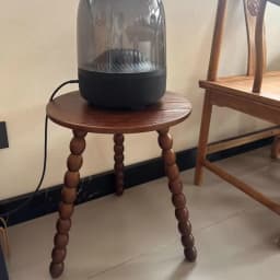 Mid-Century Coffee Table Small Round Side Tables for Sofa Rubber Wood End Tables Vintage Accent Table for Living Room Home Decor
